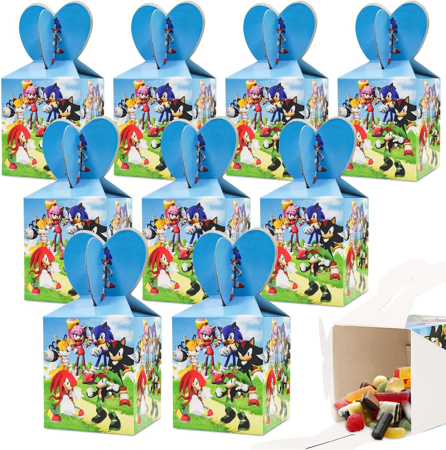 Sonic scatole da party per Regalini Festa Scatola di Caramelle per Feste, Compleanno,Bomboniere ,Tema Personalizzabile!!! Festa di Compleanno Bambini  – Malatigeniali