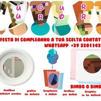 Minecraft and company kit Festa Compleanno per 8 persone o piu persone