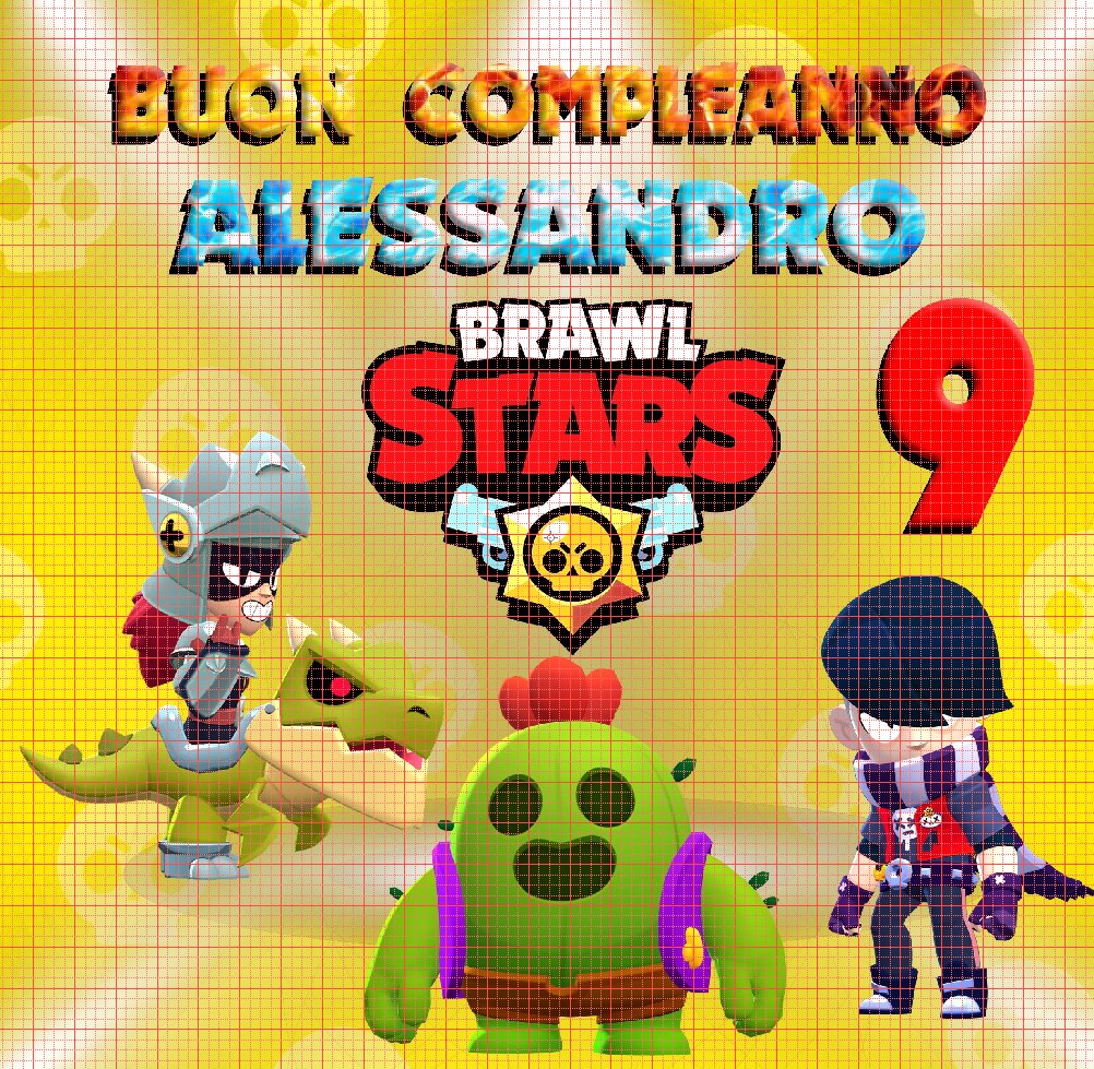 Brawl and friends Poster Compleanno 1 MT x 1 MT